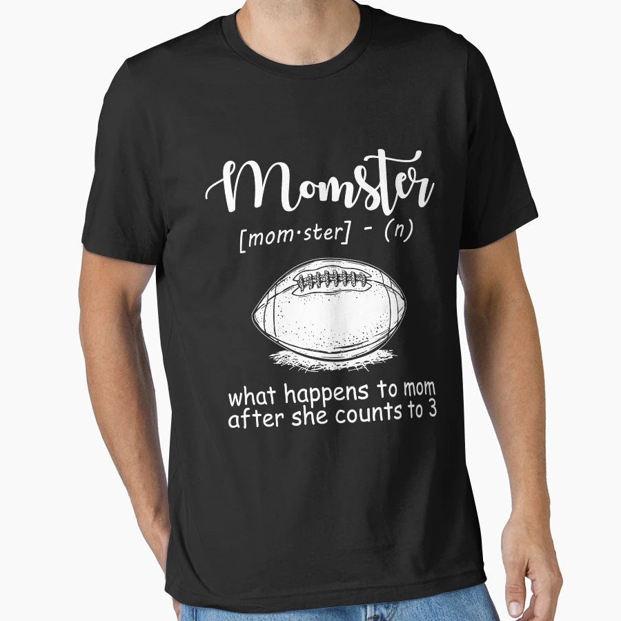 Momster Definition Funny Football Mom T-Shirt - Custom Art Print for Adults - T-Shirt, Sweatshirt, Hoodie