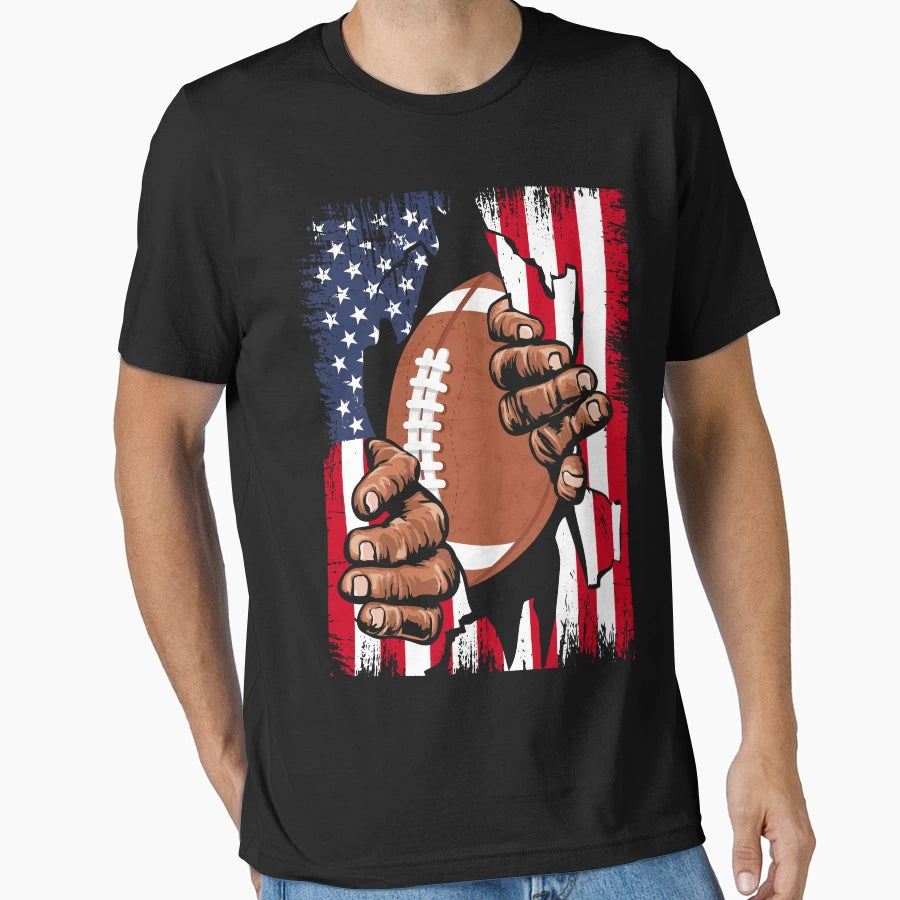 American Flag Football Inside Me T-Shirt - Custom Art Print for Adults - T-Shirt, Sweatshirt, Hoodie