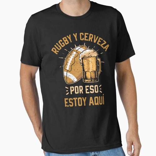 Rugby Y Cerveza Funny Rugby Rugby T-Shirt - Custom Art Print Men Women - T-Shirt, Sweatshirt, Hoodie