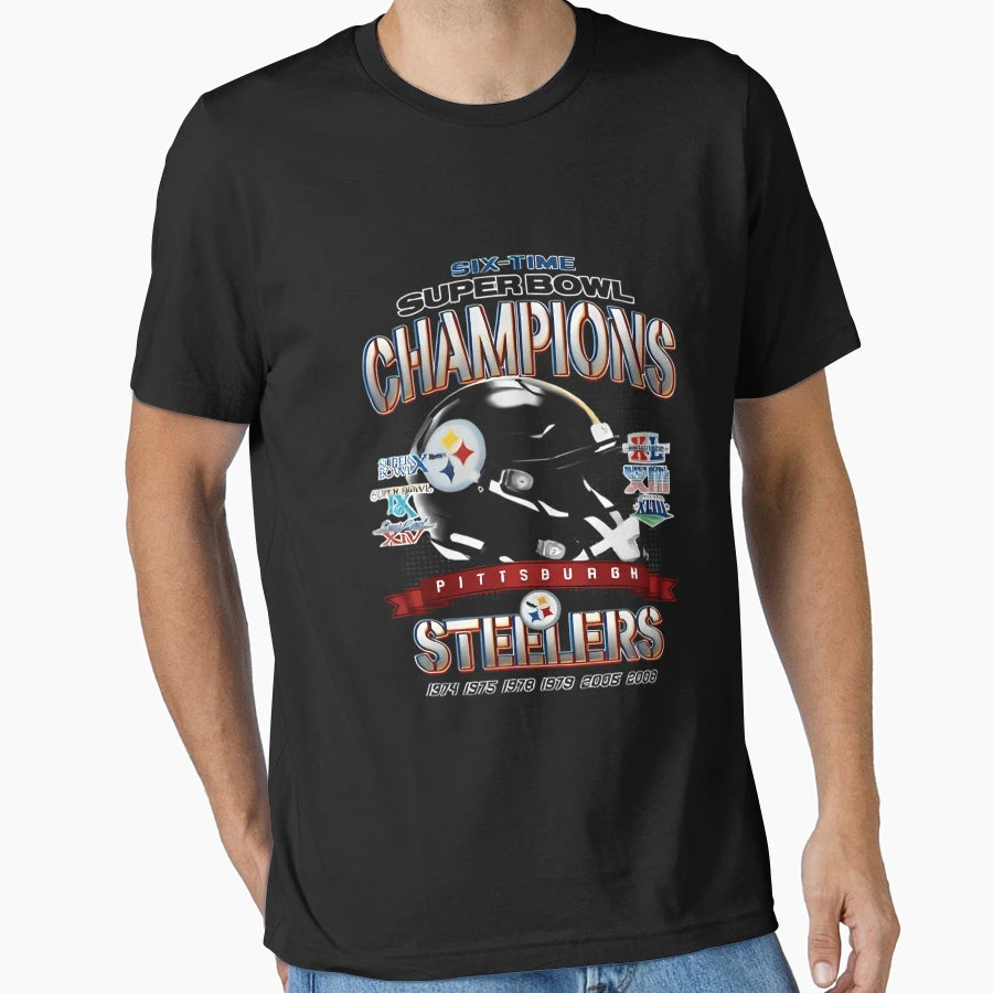 Pittsburghs Six Time Supers Bowl Champions T-Shirt - Graphic Print Unisex - T-Shirt, Sweatshirt, Hoodie