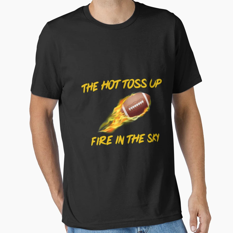 Hot Toss Up Fire Sky Football Beers T-Shirt - Aesthetic Graphic Men Women - T-Shirt, Sweatshirt, Hoodie