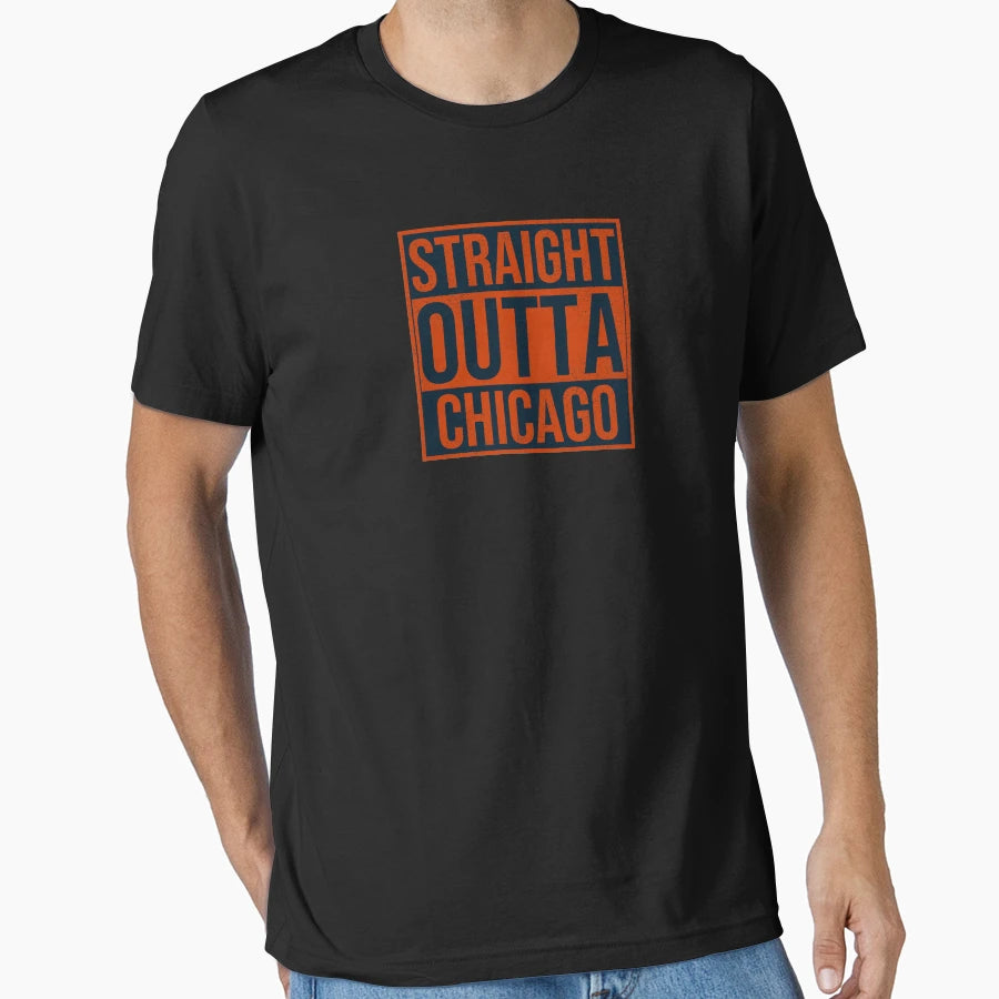 Straight Outta Chicago T-Shirt - Custom Art Print Men Women - T-Shirt, Sweatshirt, Hoodie