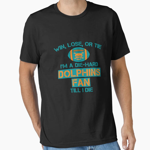 Die Hard Dolphins Fan T-Shirt - Fun Novelty Design for Adults - T-Shirt, Sweatshirt, Hoodie