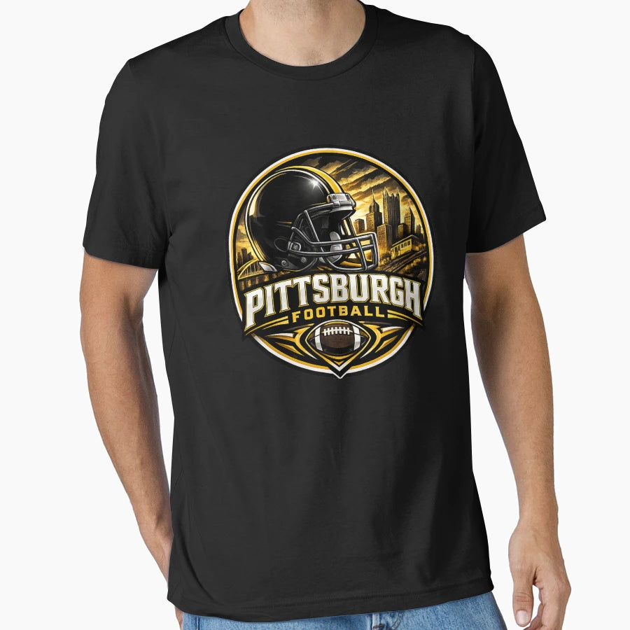 Pittsburgh Football Steel City Football T-Shirt - Aesthetic Graphic Unisex - T-Shirt, Sweatshirt, Hoodie