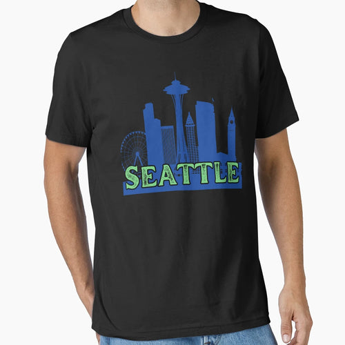 Seattle Skyline T-Shirt - Aesthetic Graphic Unisex - T-Shirt, Sweatshirt, Hoodie