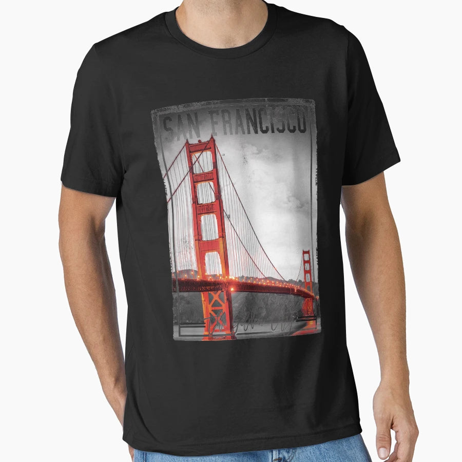 San Fransico Golden Gate Bridge T-Shirt - Minimalist Print Unisex - T-Shirt, Sweatshirt, Hoodie