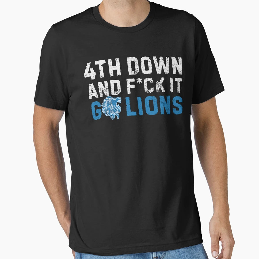 Detroit Lions 4Th Down And F Ck T-Shirt - Casual Everyday Wear for Adults - T-Shirt, Sweatshirt, Hoodie