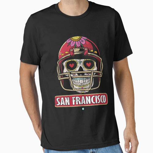 American Football San Francisco Skull T-Shirt - Custom Art Print Men Women - T-Shirt, Sweatshirt, Hoodie