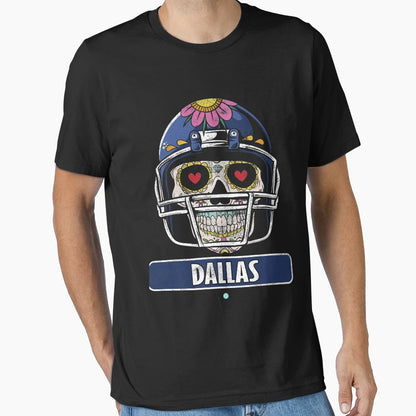 American Football Dallas Skull T-Shirt - Fun Novelty Design for Adults - T-Shirt, Sweatshirt, Hoodie