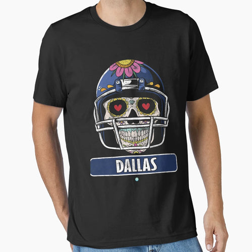 American Football Dallas Skull T-Shirt - Fun Novelty Design for Adults - T-Shirt, Sweatshirt, Hoodie