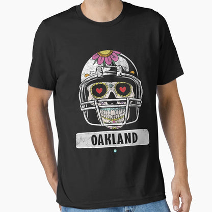 American Football Oakland Skull T-Shirt - Casual Everyday Wear Men Women - T-Shirt, Sweatshirt, Hoodie