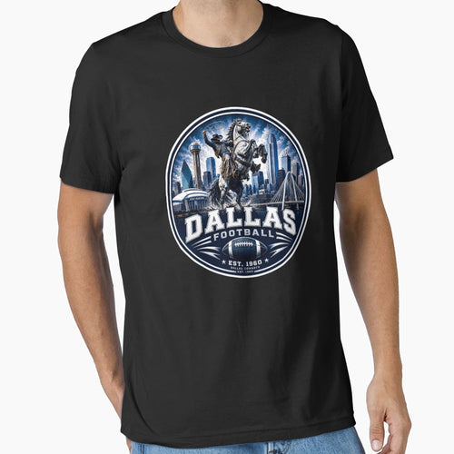 Dallas Football Cowboy Rider Skyline T-Shirt - Trendy Graphic Men Women - T-Shirt, Sweatshirt, Hoodie
