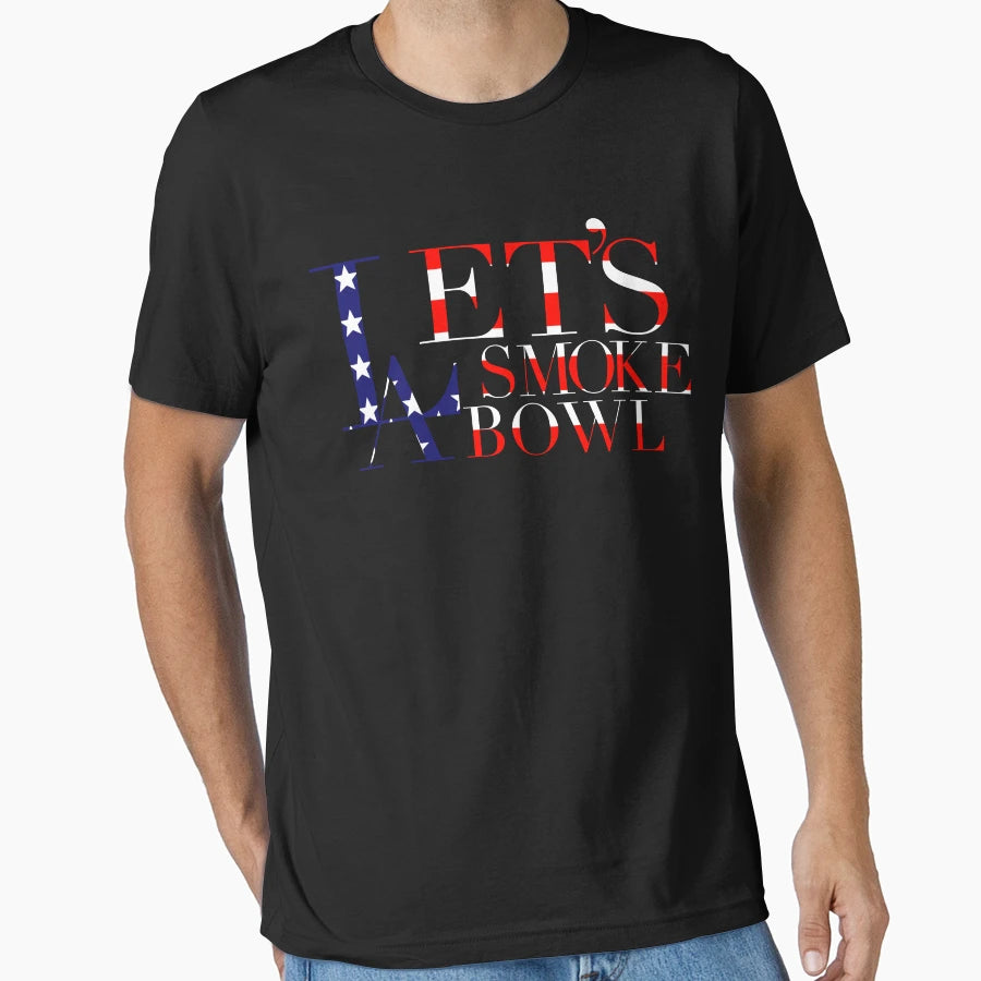 La Lets Smoke Bowl American Flag T-Shirt - Minimalist Print Unisex - T-Shirt, Sweatshirt, Hoodie