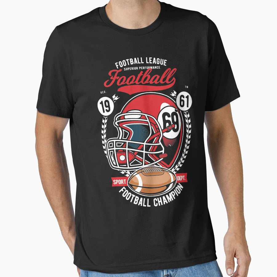 Football League Helmet T-Shirt - Graphic Print Unisex - T-Shirt, Sweatshirt, Hoodie
