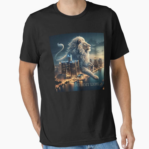 Detroit Lion T-Shirt - Graphic Print Unisex - T-Shirt, Sweatshirt, Hoodie