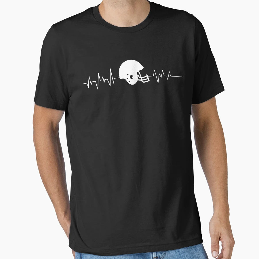 American Football Heartbeat Pulse T-Shirt - Casual Everyday Wear Men Women - T-Shirt, Sweatshirt, Hoodie