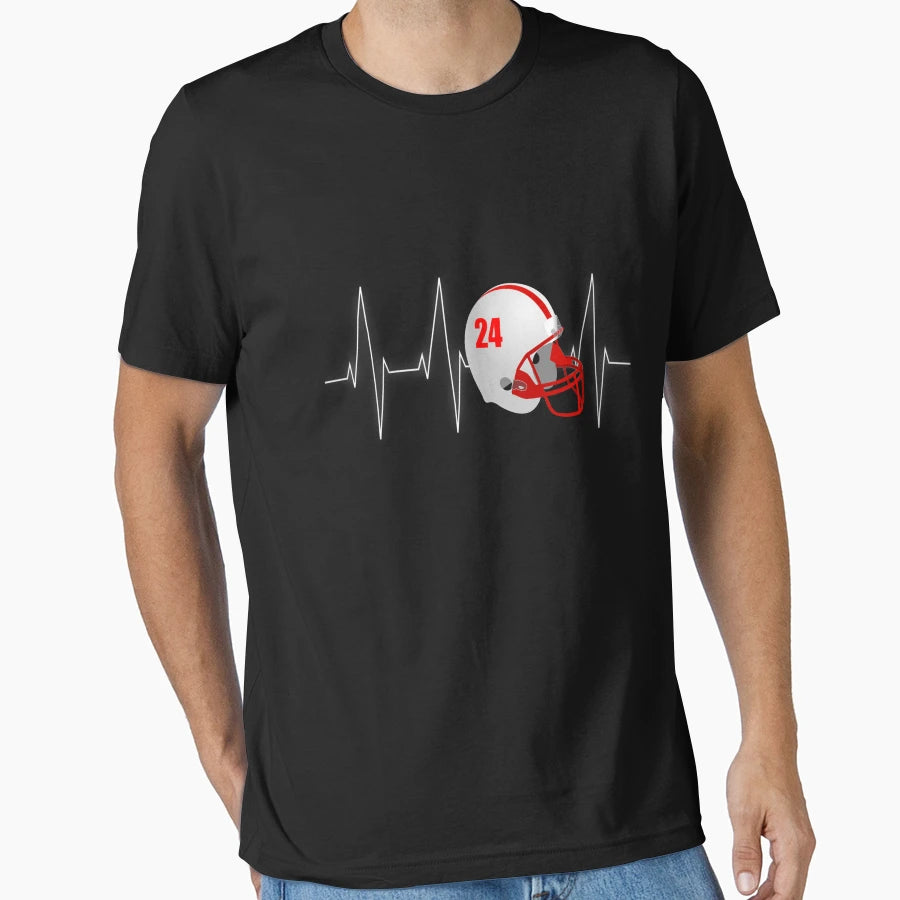 American Football Heartbeat T-Shirt - Graphic Print for Adults - T-Shirt, Sweatshirt, Hoodie
