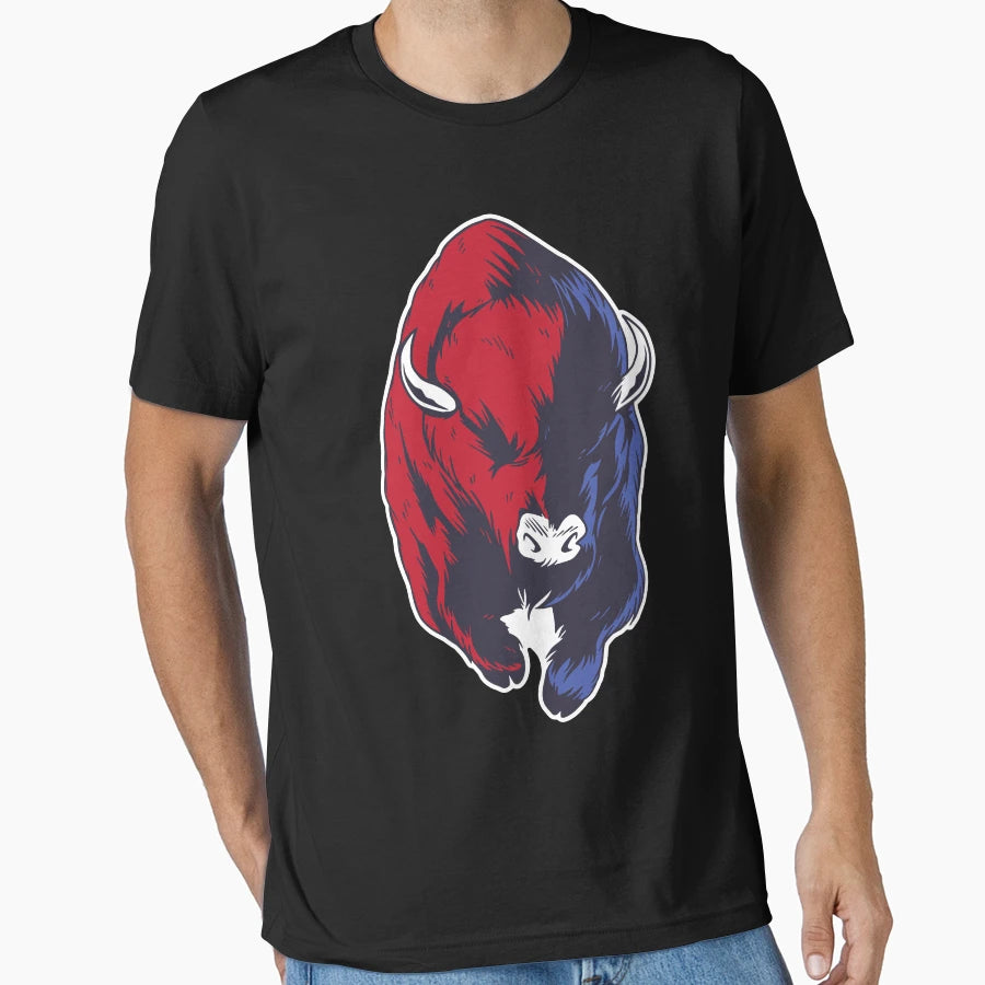 Angry Duality Bull T-Shirt - Minimalist Print for Adults - T-Shirt, Sweatshirt, Hoodie