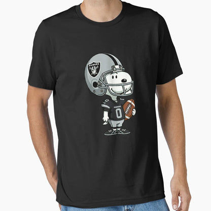 Snoopy Holding Football Las Vegas Jersey T-Shirt - Minimalist Print Unisex - T-Shirt, Sweatshirt, Hoodie