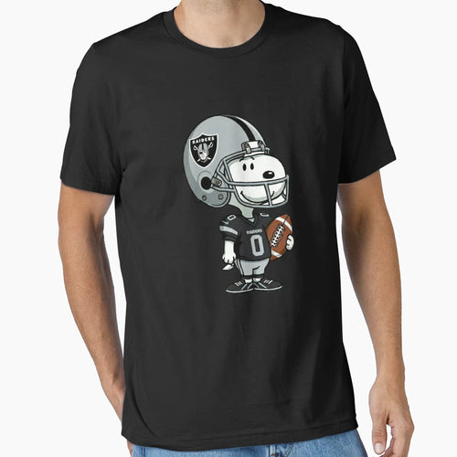 Snoopy Holding Football Las Vegas Jersey T-Shirt - Minimalist Print Unisex - T-Shirt, Sweatshirt, Hoodie