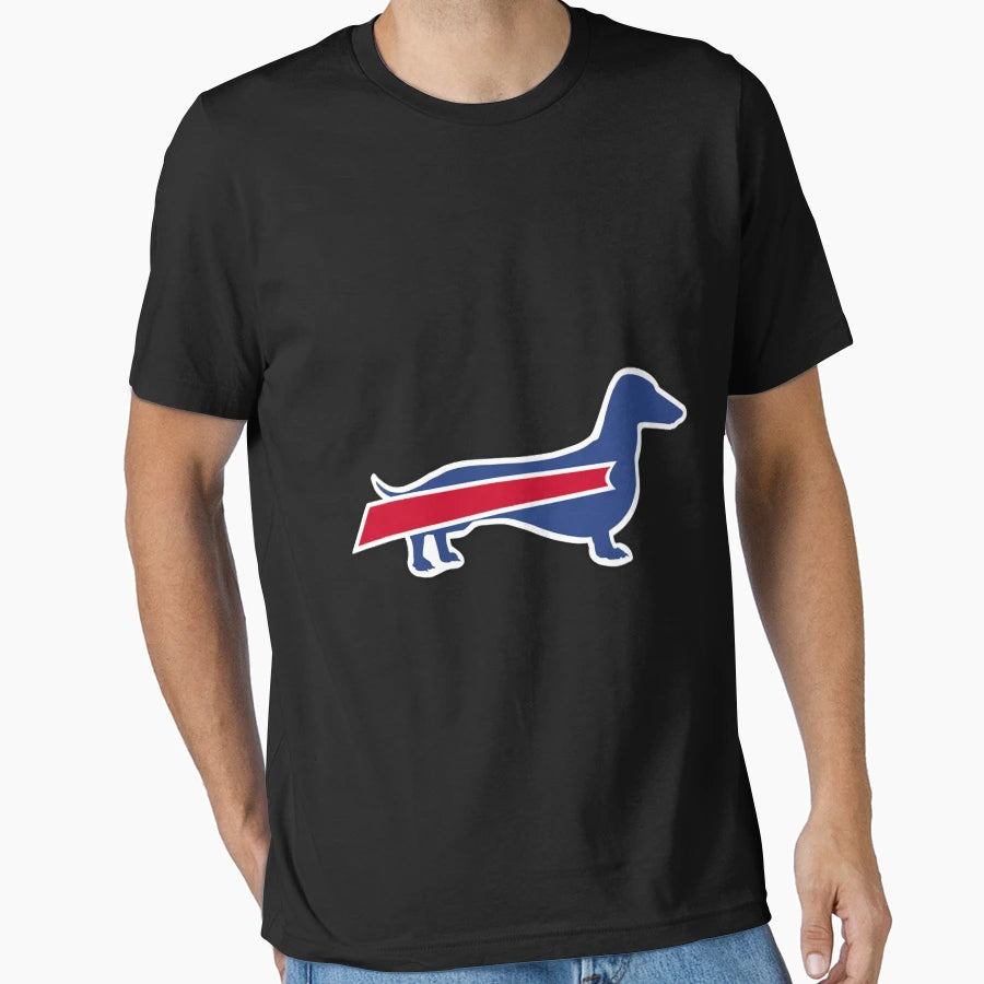 Buffalo Bills Dachshund 1 T-Shirt - Minimalist Print for Adults - T-Shirt, Sweatshirt, Hoodie