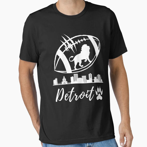 Detroit Football Lion Skyline Pride T-Shirt - Streetwear Style Unisex - T-Shirt, Sweatshirt, Hoodie