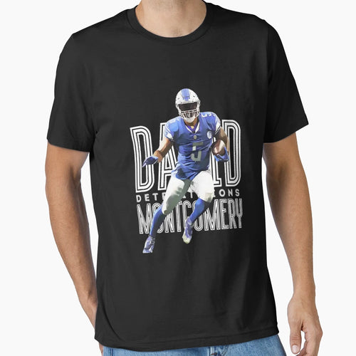David Montgomery Lions Football T-Shirt - Custom Art Print Men Women - T-Shirt, Sweatshirt, Hoodie