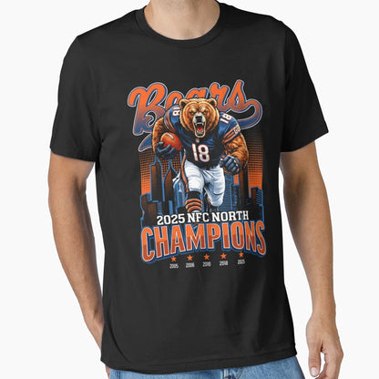Chicago Bears 2025 Nfc North T-Shirt - Custom Art Print for Adults - T-Shirt, Sweatshirt, Hoodie