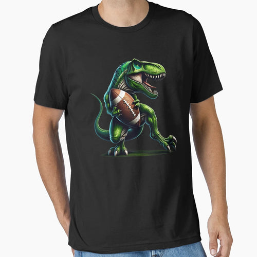 Dinosaur Playing American Football T-Shirt - Aesthetic Graphic Men Women - T-Shirt, Sweatshirt, Hoodie