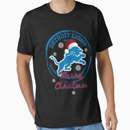 Detroit Lions Merry Holiday T-Shirt - Novelty Apparel for Adults - T-Shirt, Sweatshirt, Hoodie