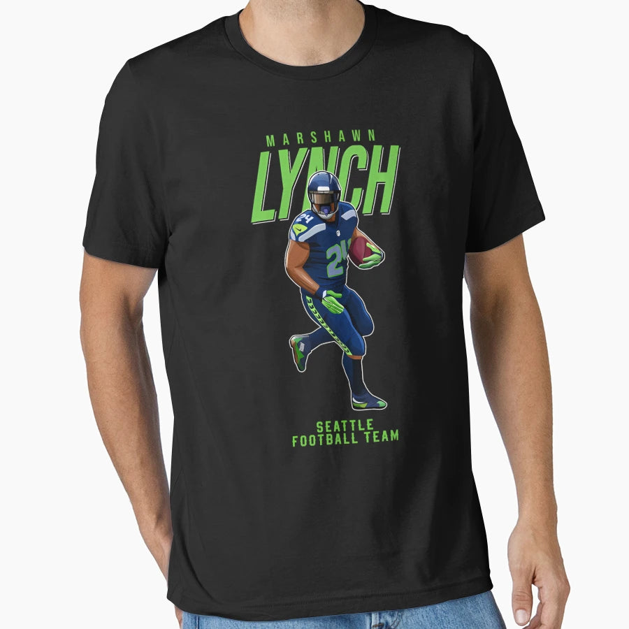Marshawn Lynch 24 Seattle Football Team T-Shirt - Trendy Graphic for Adults - T-Shirt, Sweatshirt, Hoodie