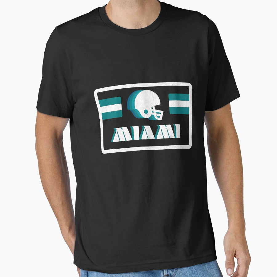 Miami Football 70S Old School T-Shirt - Graphic Print for Adults - T-Shirt, Sweatshirt, Hoodie