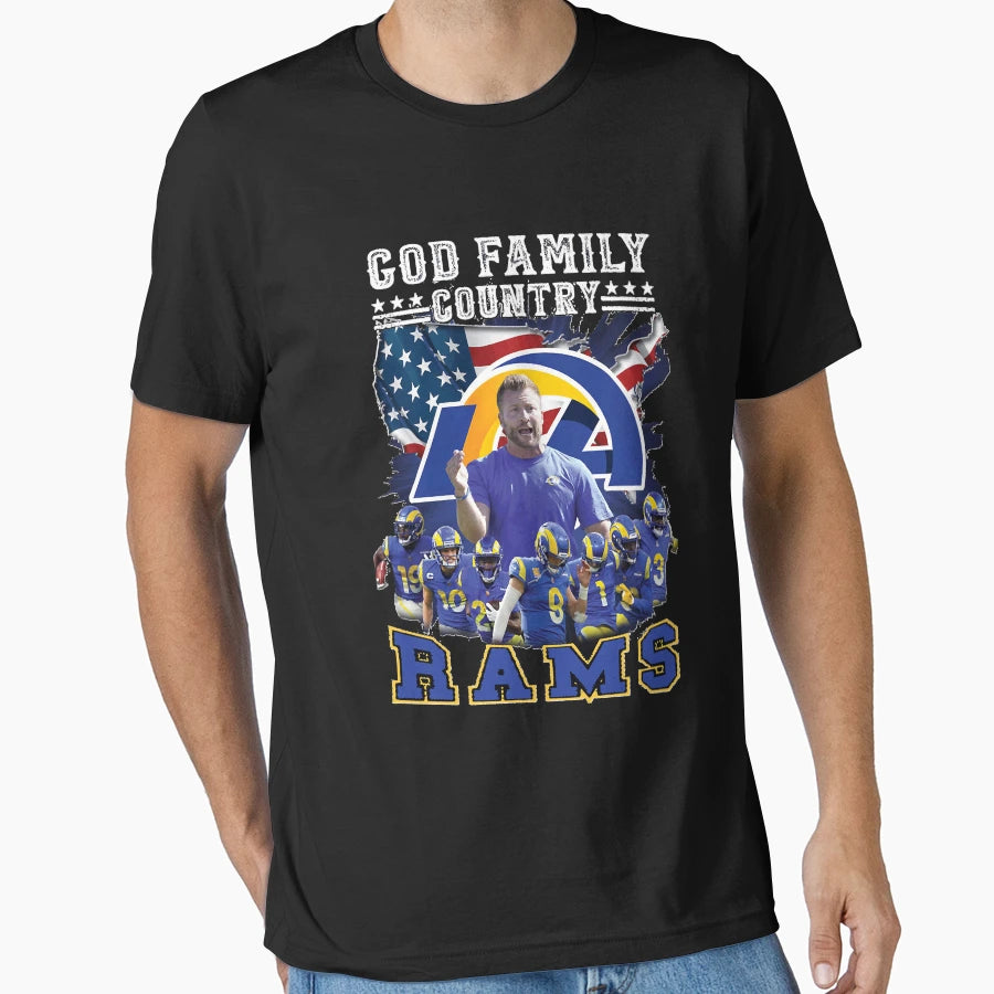God Family Country Rams Super Bowl T-Shirt - Custom Art Print for Adults - T-Shirt, Sweatshirt, Hoodie