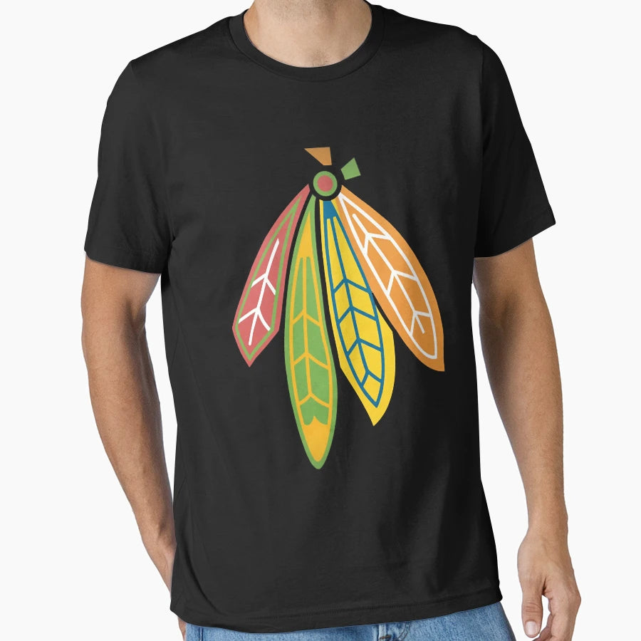 Blackhawks Feathers T-Shirt - Casual Everyday Wear Men Women - T-Shirt, Sweatshirt, Hoodie