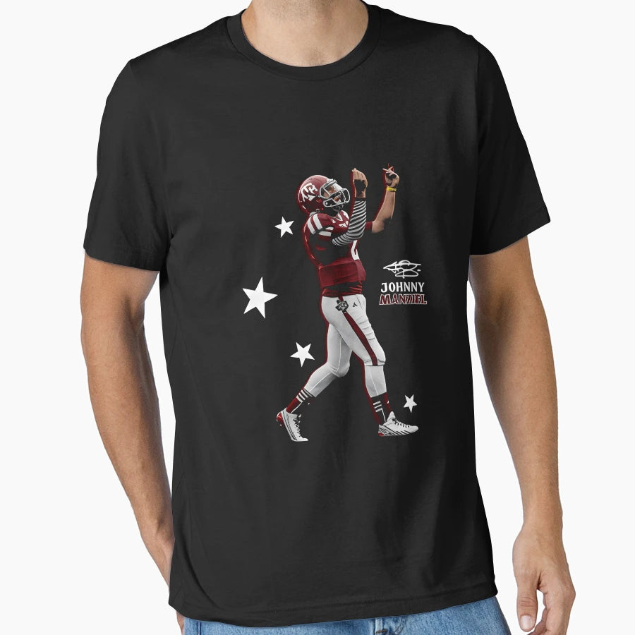 Johnny Manziel Football T-Shirt - Novelty Apparel for Adults - T-Shirt, Sweatshirt, Hoodie