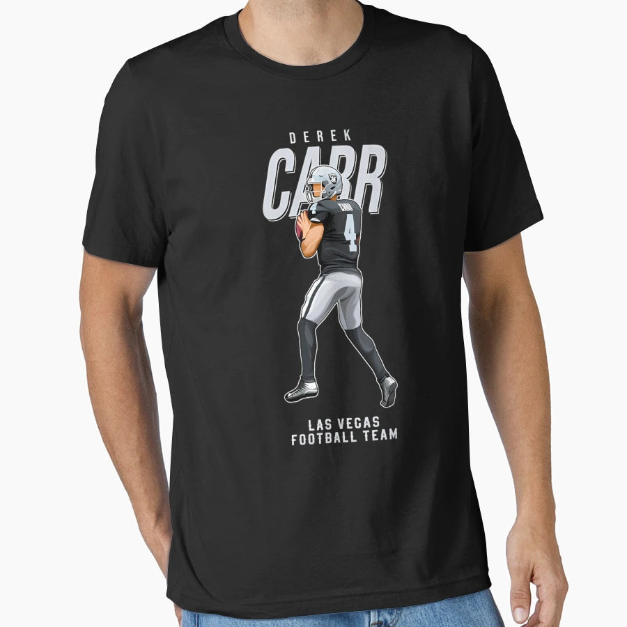 Derek Carr 4 Las Vegas Football Team T-Shirt - Custom Art Print Men Women - T-Shirt, Sweatshirt, Hoodie