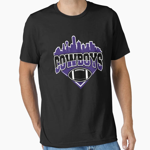 Cowboys Football Skyline Football T-Shirt - Fun Novelty Design for Adults - T-Shirt, Sweatshirt, Hoodie