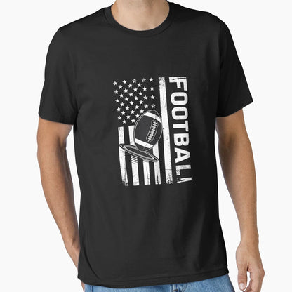 American Flag Football Patriotic T-Shirt - Custom Art Print for Adults - T-Shirt, Sweatshirt, Hoodie