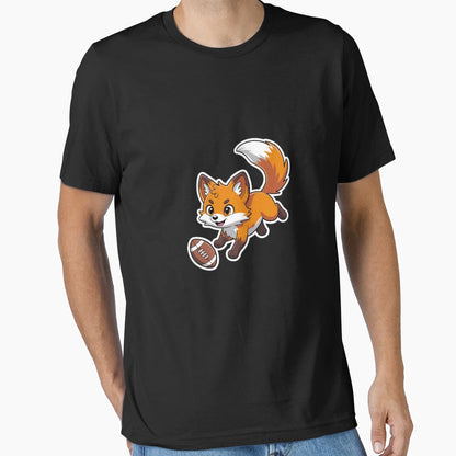 Rugby Fox Dive Cartoon T-Shirt - Unique Graphic for Adults - T-Shirt, Sweatshirt, Hoodie