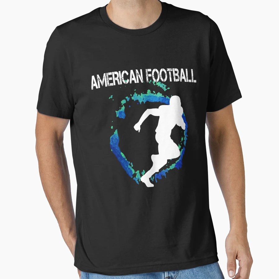 American Football Player Watercolor T-Shirt - Custom Art Print Unisex - T-Shirt, Sweatshirt, Hoodie