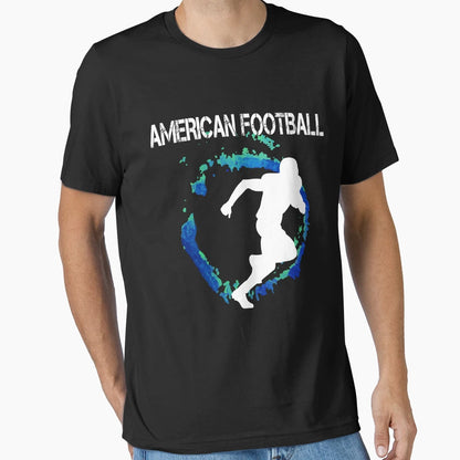 American Football Player Watercolor T-Shirt - Custom Art Print Unisex - T-Shirt, Sweatshirt, Hoodie
