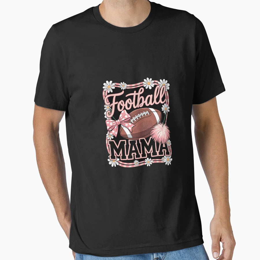 Coquette Bow Funny Football Mama Game T-Shirt - Minimalist Print Men Women - T-Shirt, Sweatshirt, Hoodie