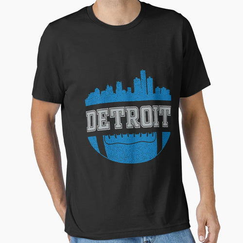 Detroit Football Skyline T-Shirt - Trendy Graphic Men Women - T-Shirt, Sweatshirt, Hoodie