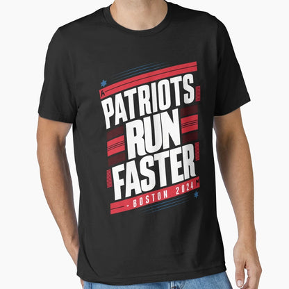 Marathon Monday Patriots Run Faster T-Shirt - Minimalist Print Unisex - T-Shirt, Sweatshirt, Hoodie