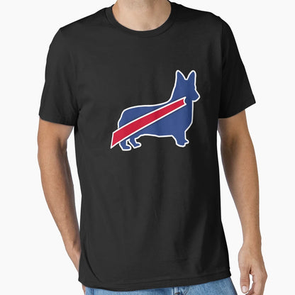 Buffalo Bills Corgi T-Shirt - Fun Novelty Design Unisex - T-Shirt, Sweatshirt, Hoodie