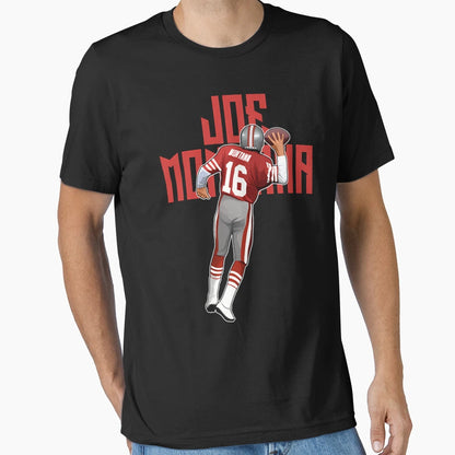 Joe Montana Throw Pass 16 Bold T-Shirt - Custom Art Print for Adults - T-Shirt, Sweatshirt, Hoodie