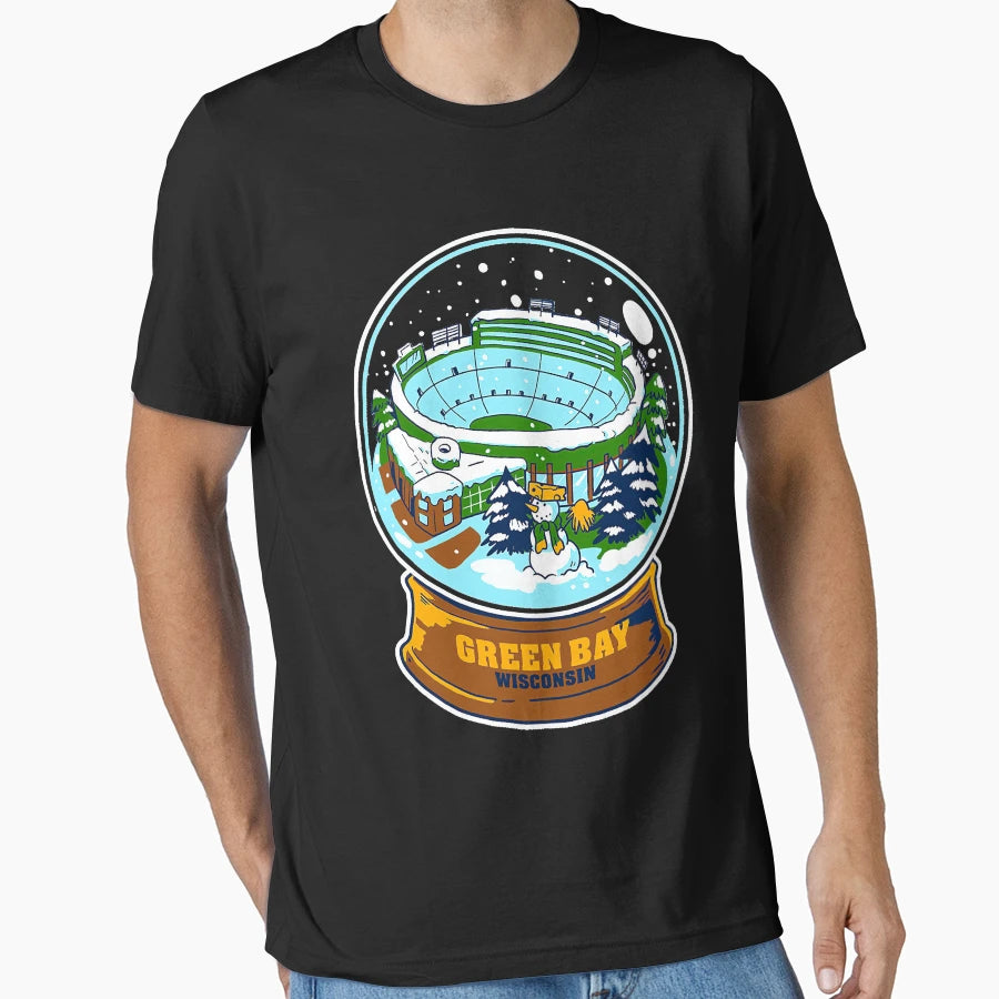 Lambeau Feild Snow Globe T-Shirt - Graphic Print Men Women - T-Shirt, Sweatshirt, Hoodie