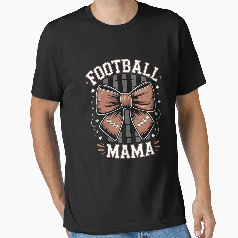 Football Mama Fall Coquette Bow T-Shirt - Fun Novelty Design Unisex - T-Shirt, Sweatshirt, Hoodie