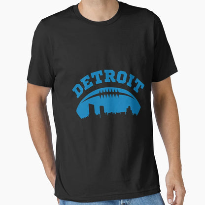 Detroit Skyline Football T-Shirt - Streetwear Style Unisex - T-Shirt, Sweatshirt, Hoodie