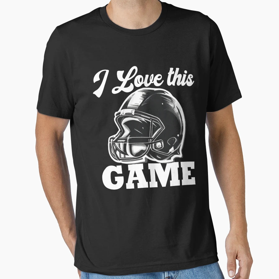 I Love This Game American Football T-Shirt - Custom Art Print Unisex - T-Shirt, Sweatshirt, Hoodie